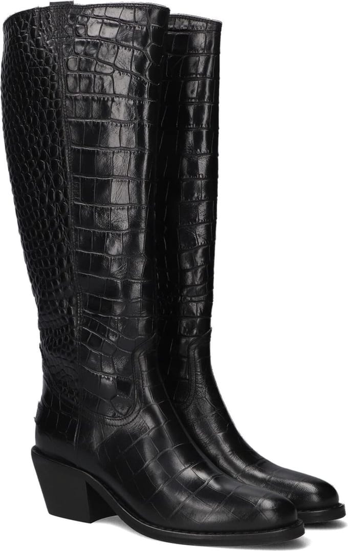 Shabbies Juul Mid Boot Hoge laarzen - Dames - Zwart - Maat 37
