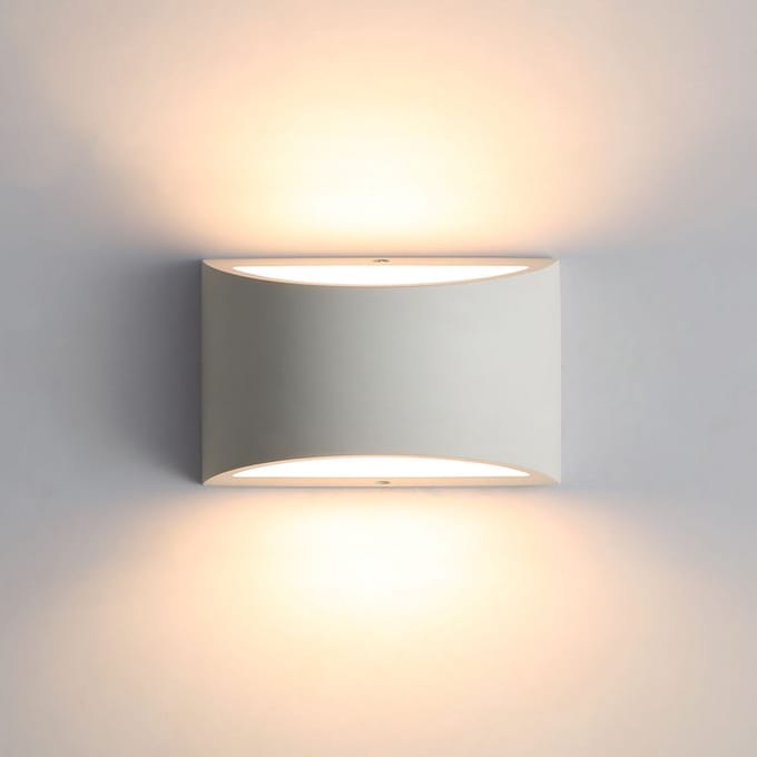 Haobosic Geometrisch Gips - Wandlamp - Minimalistisch wit - Set van 2 - G9 7W