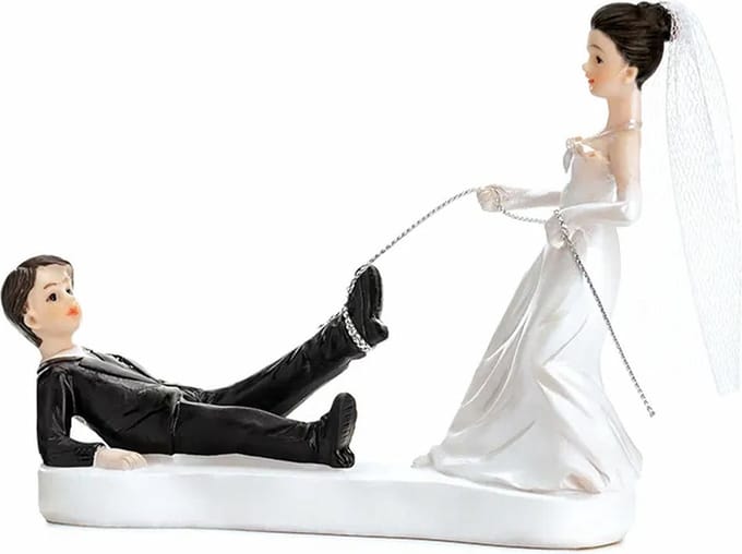 PartyDeco Cake Topper Pasgetrouwd met Touw