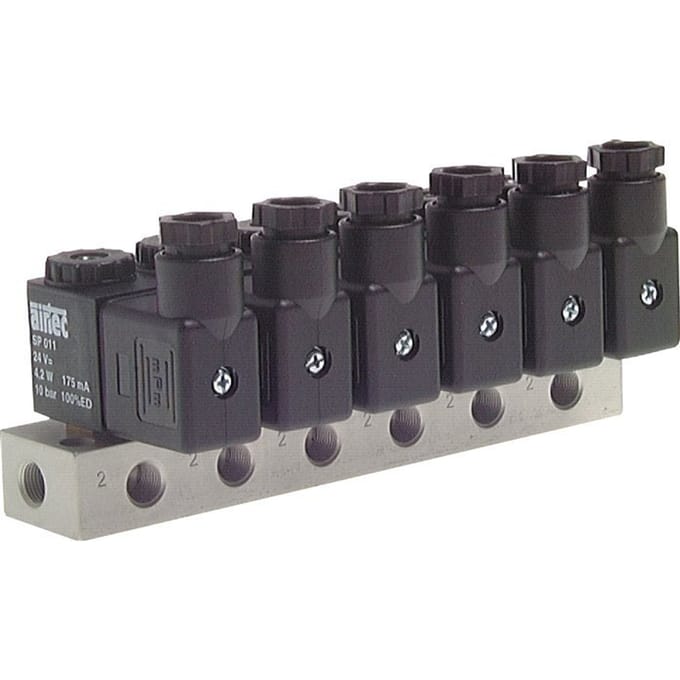 3x3/2 M5 NC Magneetventiel 24V DC -0.95-8bar/-13.2-112psi Airtec