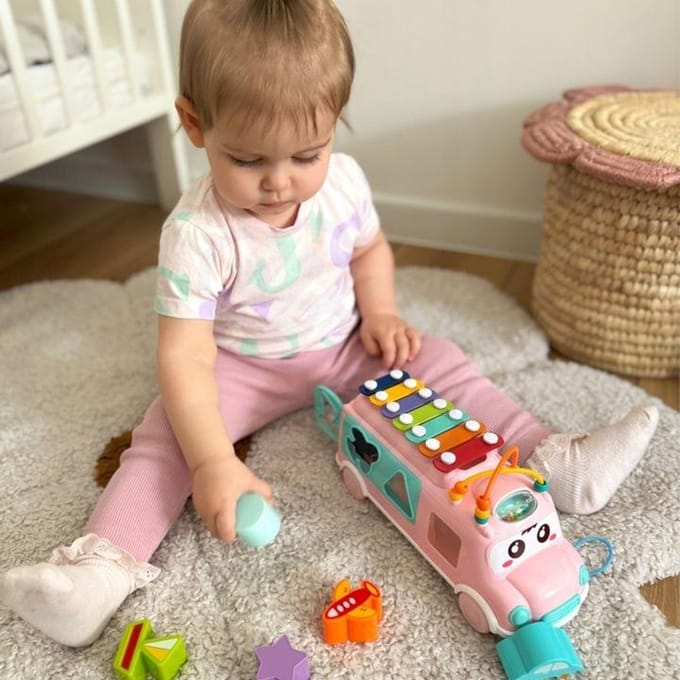 Woopie Baby Muzikale Autosorteerder Met Bekkens Roze - UNI