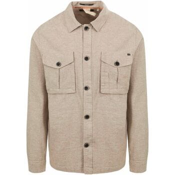 No Excess Overshirt Linnen Beige - Maat XL - Heren