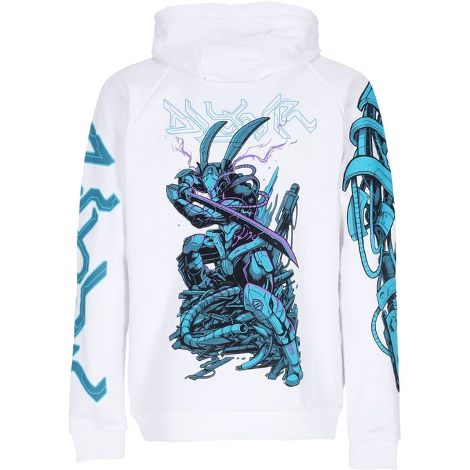 Lichtgewicht herensweatshirt met capuchon Ninja Rabbit Hoodie wit