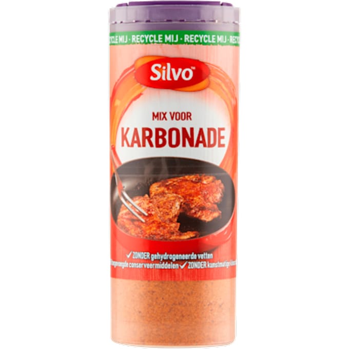 Silvo karbonade kruiden in bus - 6 x 120 gram - zonder gehydrogeneerde vetten