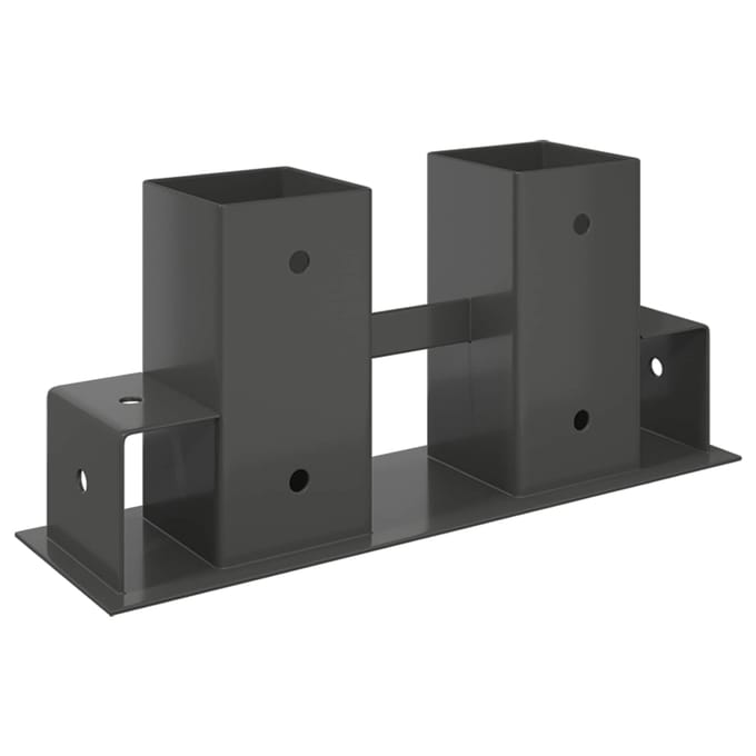 vidaXL - Houtstapelhulp - 12 - st - Antraciet - 34 - x - 10 - x - 15 - cm - Staal