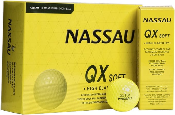 Nassau QX Soft - Golfballen - 12 stuks - Lemon
