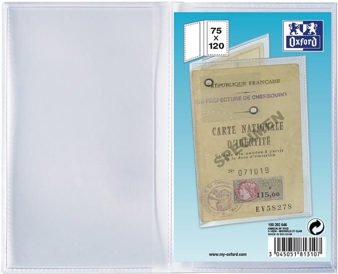 Oxford pasjeshouder, PVC, dubbel, 0,20 mm, 88 x 125 mm