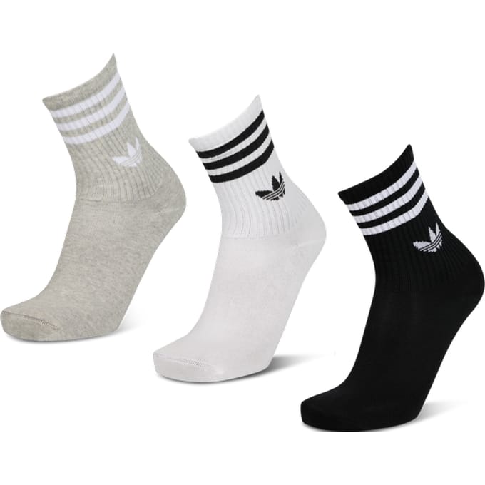 Adidas Mid Cut Crew 3 Pack Sokken Unisex - Grijs - Maat 43-45