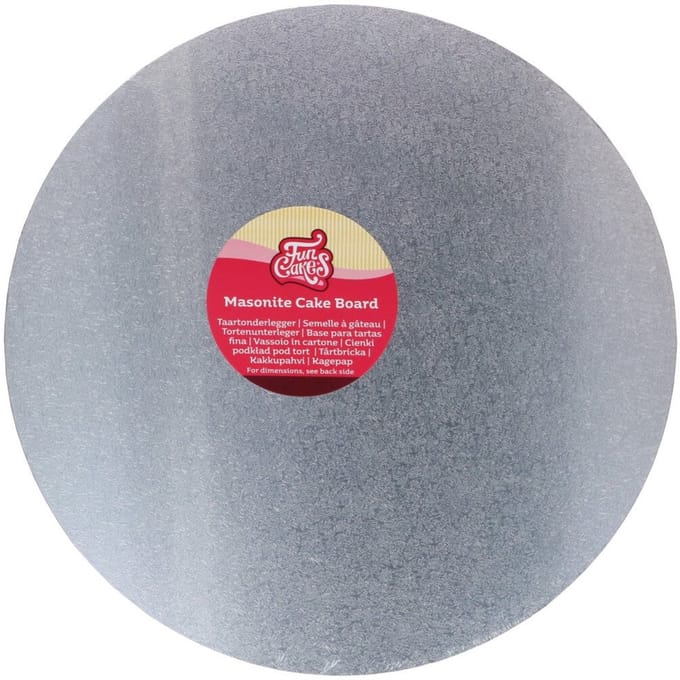 FunCakes Cake Board Masonite Rond - Zilver - Ø35 cm / 5 mm - Taartonderlegger - Taartkarton