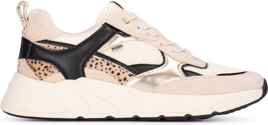Posh by Poelman - maat 40 - CARO Dames Sneaker - Beige met combinatie
