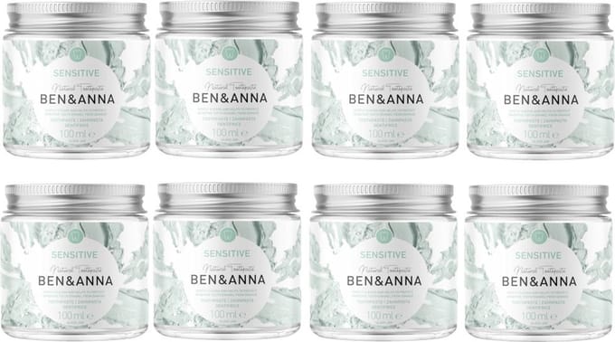 BEN&ANNA - sensitive tandpasta 100 ml - 8 Pak - Voordeelverpakking