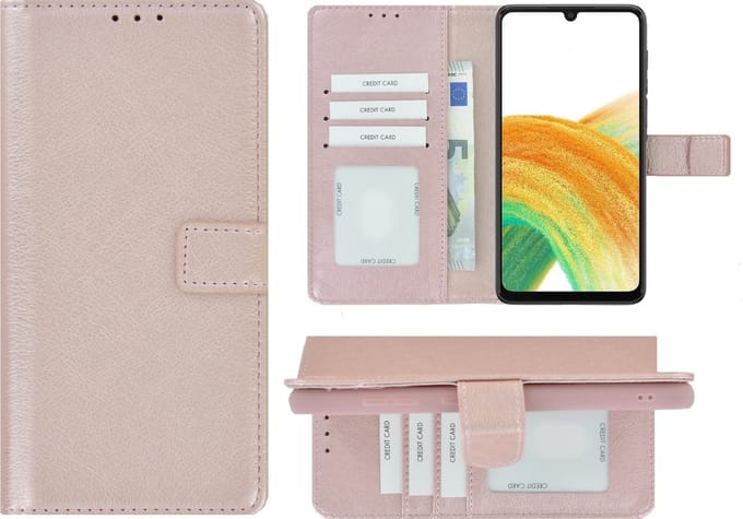 MoDo hoesje Geschikt voor Samsung Galaxy A33 5G - Kunstleer Book Case - Rose goud
