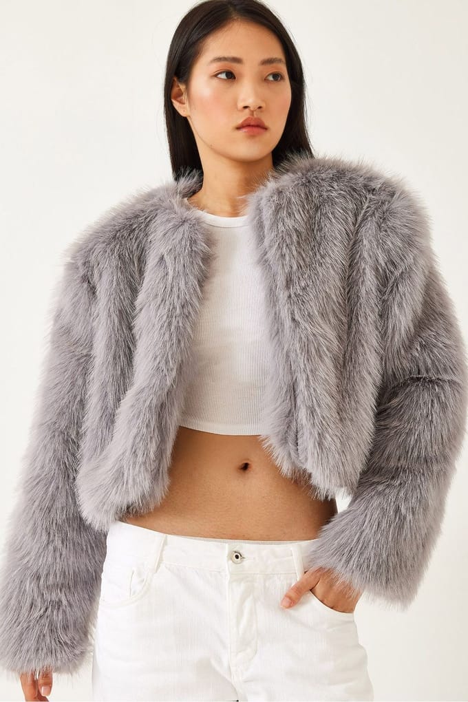 Boxy Crop Neppelsbont Jas