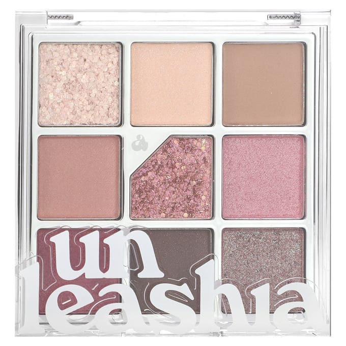 Unleashia, glittertas en oogschaduwpalet, 5e plaats Dusty Rose, 0,233oz beige