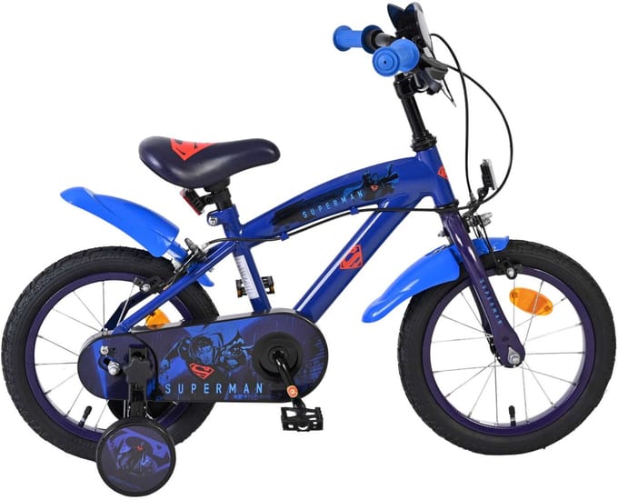 Superman Kinderfiets - Jongens - 14 inch - Blauw - Twee handremmen