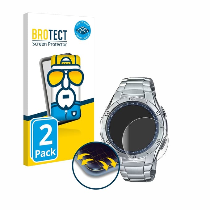BROTECT - Screenprotector voor Casio WVA-M650D-2A - Folie Beschermfolie transparant volledig dekking - 2 Stuks