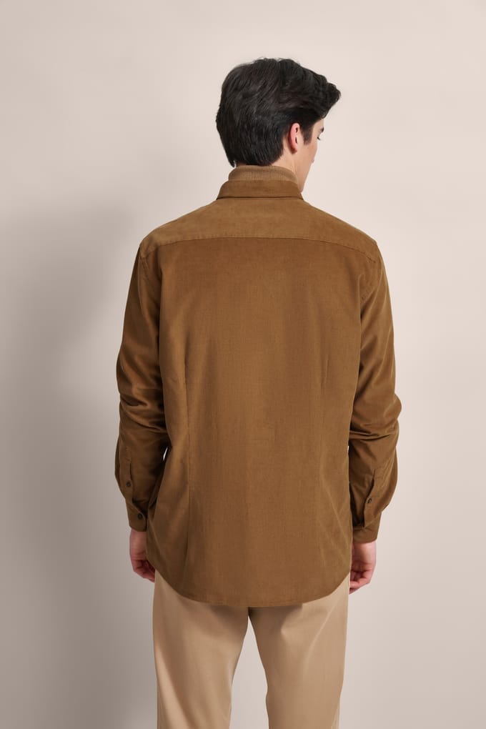 Bugatti Herren Shirt in modern fijn ribfluweel