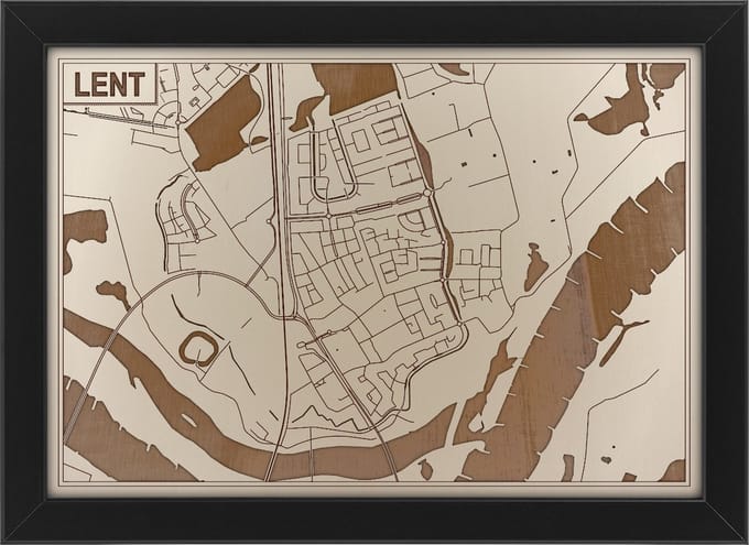 Houten stadskaart van Lent