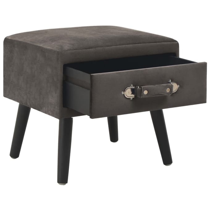 vidaXL - Nachtkastjes - 2 - st - 40x35x40 - cm - fluweel - grijs