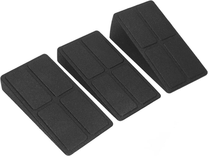 Squat Wedge Set - Helling Board Kuit - Oefening Mobiliteit Verbeteren - Modulaire Hoek Instelling - Set van 3 - Grijs