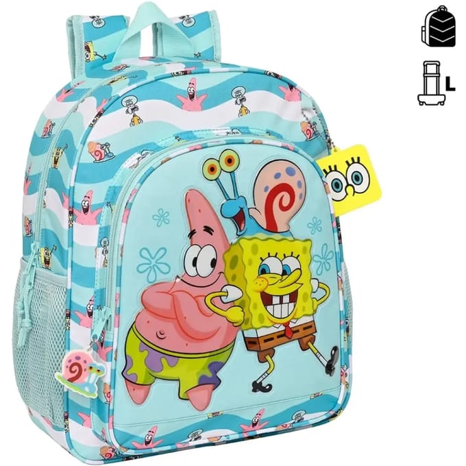 SpongeBob - Rugzak - Stay Positive - 38cm - Blauw