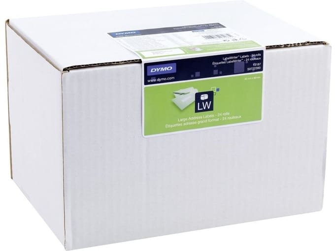 DYMO originele grote LabelWriter adreslabels | 36 mm x 89 mm | 24 rollen met elk 260 labels (6240 zelfklevende etiketten) | Geschikt voor de LabelWriter labelprinters | Gemaakt in Europa