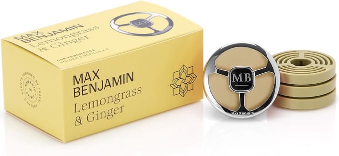 Max Benjamin Autoparfum met 4 Navullingen Cadeauset - Lemongrass & Ginger