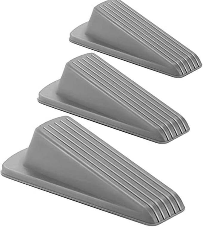 Rubberen Deurstoppers - 3 Stuks - Deurstopper Wig voor Zware Deuren - Grijs