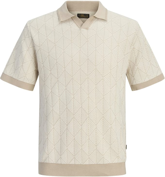 JACK&JONES - JPRBLUBLAKE STRUCTURE KNIT SPLIT NECK SS - Heren - Gebreide truien