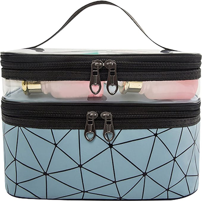 DW4Trading Beautycase met 2 Compartimenten - Organizer - Reis toilettas - Blauw