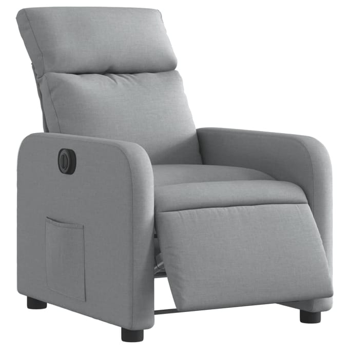 vidaXL - Fauteuil - elektrisch - verstelbaar - stof - lichtgrijs
