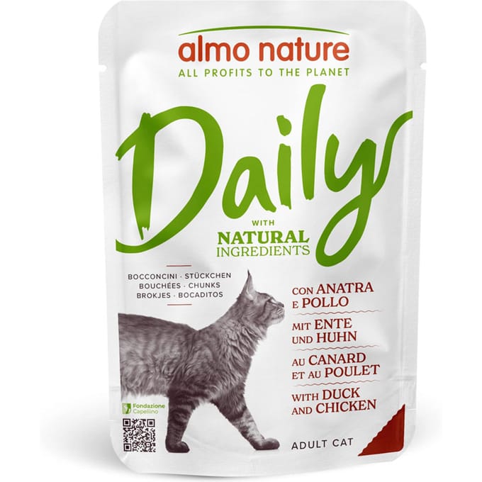 6x70g Maaltijdzakjes met Eend & Kip Almo Nature Daily Menu Kattenvoer