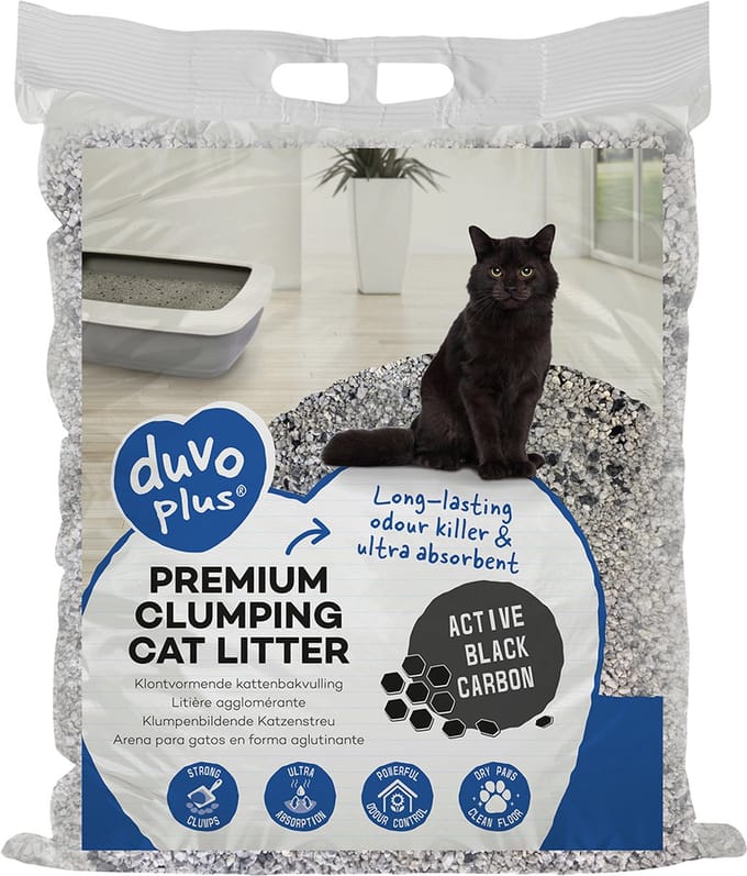 Duvo+ Kattenbakvulling premium active black carbon Blauw/grijs 12kg