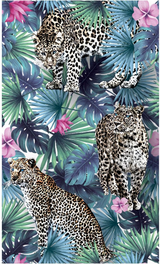 CHAKS - Leopard jungle non-woven tafelloper 30 cm x 5 m tropisch