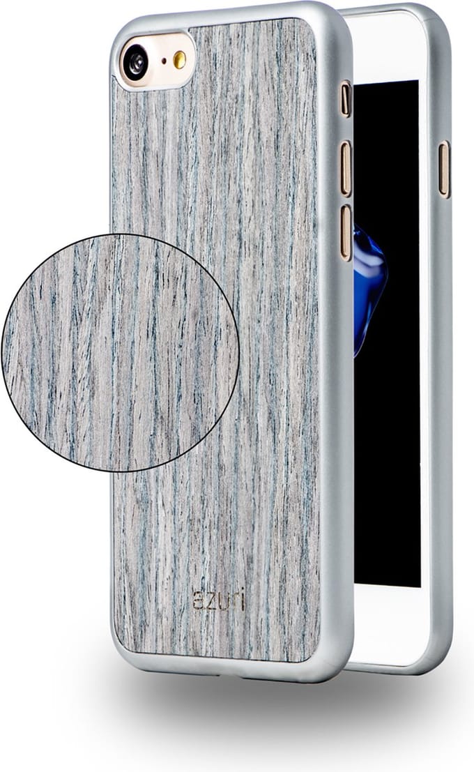 Azuri Apple iPhone 7;Apple iPhone 8;Apple iPhone SE (2020);Apple iPhone SE (2022)- Elegant houten backcover - Grijs