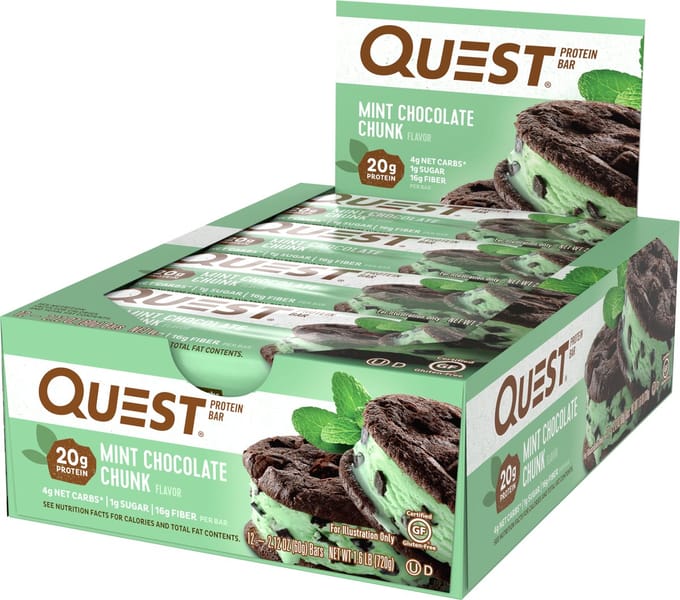Quest Nutrition, Proteïnereep, Muntchocolade, 12 repen, 60 gram (60 gr) elk
