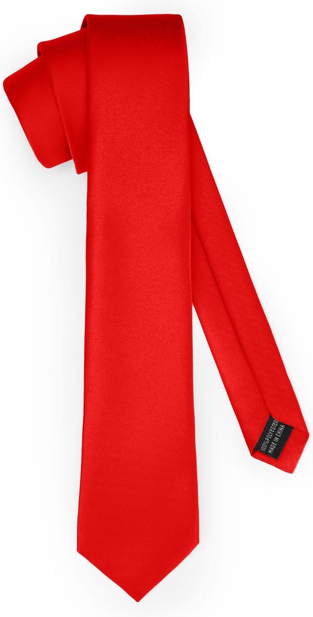 Ladeheid Smal Stropdas - Stropdassen voor heren - Lengte: 150 cm, Breedte: 7 cm - Rood - LA-EA-TMM-7