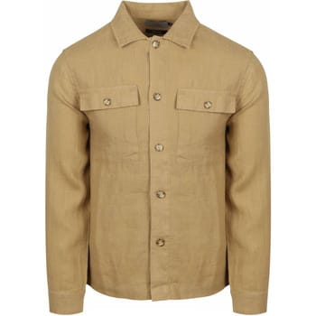 Suitable Linnen Overshirt Beige - Maat M - Heren