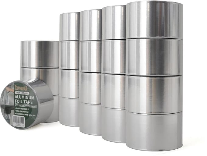 Set van 20 Hoge Temperatuur Aluminium Tape 75mm x 46m Waterdicht en Vlamvertragend