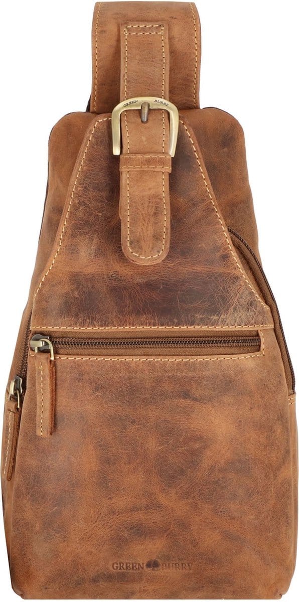 GREENBURRY slingtas schoudertas Vintage Sling Bag Brown bruine