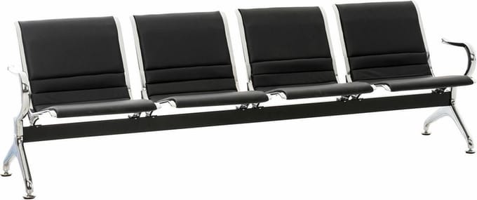 CLP Wachtbank Frankfurt - Stalen Frame - Lederlook - zwart