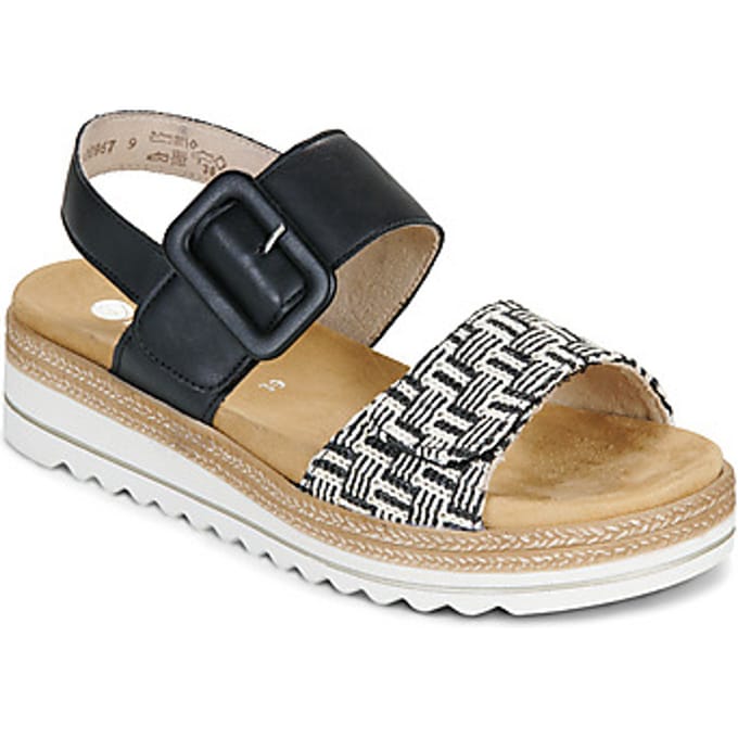 Remonte zwarte dames sandalen met print