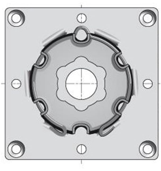 Motorsteun met bevestigingsplaat 100x100 incl. borgclip