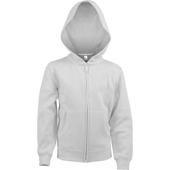 Kariban Kinder hooded sweater met rits K455 - White - 10/12 Y (10/12 ans)