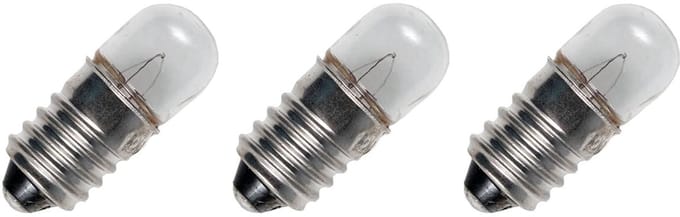 Signaallamp E10 6V 2.1W - 350 mAh - 3 stuks - T9 Gloeilamp Ø9mm - 23mm - 2500K - Dimbaar