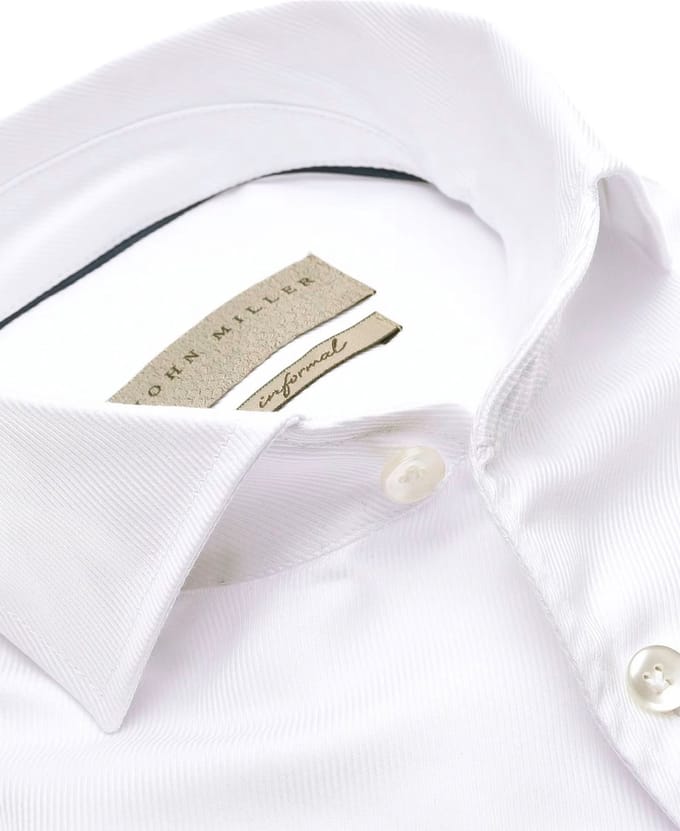 John Miller - Overhemd Wit John Miller Slim Fit Lange Mouw Overhemd Wit 5140075-910