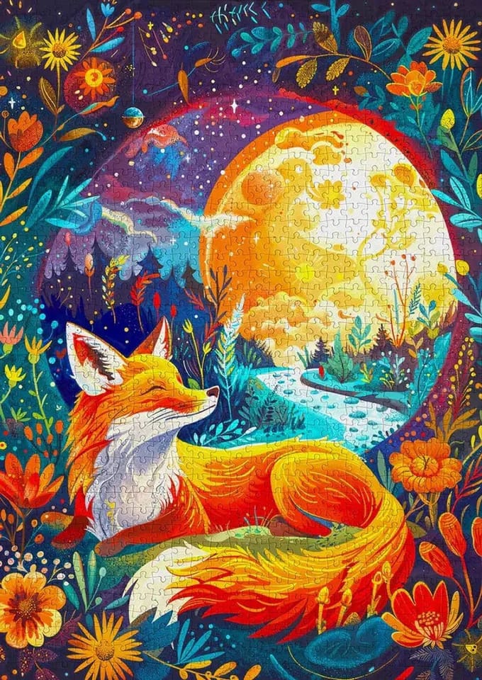 Enjoy Puzzle legpuzzel Moon Fox 1000 stukjes puzzelspel.