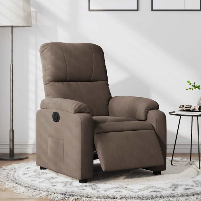 vidaXL - Fauteuil - verstelbaar - elektrisch - microvezelstof - bruin