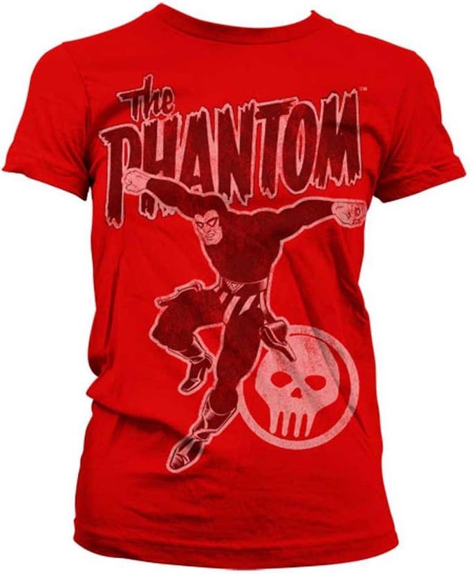 The Phantom Dames Tshirt -L- Jump Distressed Rood