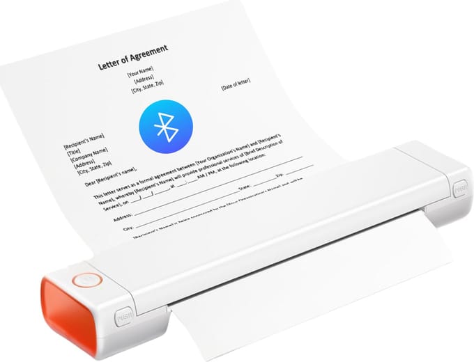 ONEIRO PRO O30F Draagbare Bluetooth printer WIT - A4 - Thermal printer - all in one - draagbaar - compact - kantoor - school - printen - draadloos - bluetooth